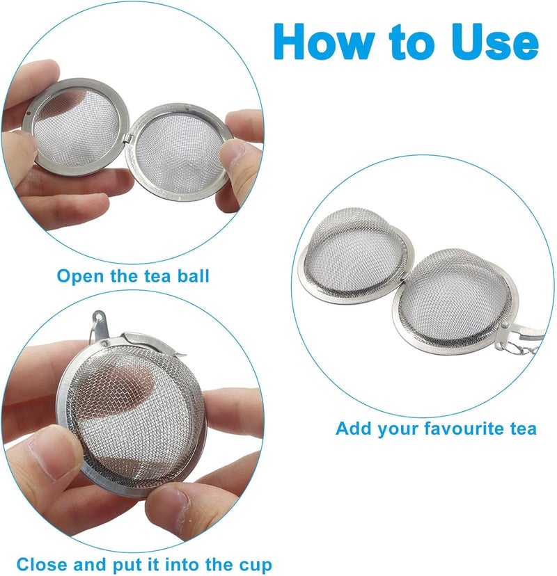 OSVJE 5 قطع من مصفاة الشاي الفاخرة، مصفاة شاي أوراق فضفاضة مطورة، كرة شبكية دقيقة للتوابل والأعشاب - Image 3